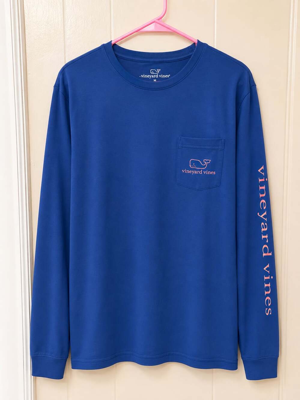 Vineyard Vines Long-Sleeve Vintage Whale Pocket Tee Blue Size L